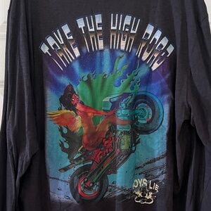 Boys Lie Take the High Road Boyfriend Henley Charcoal